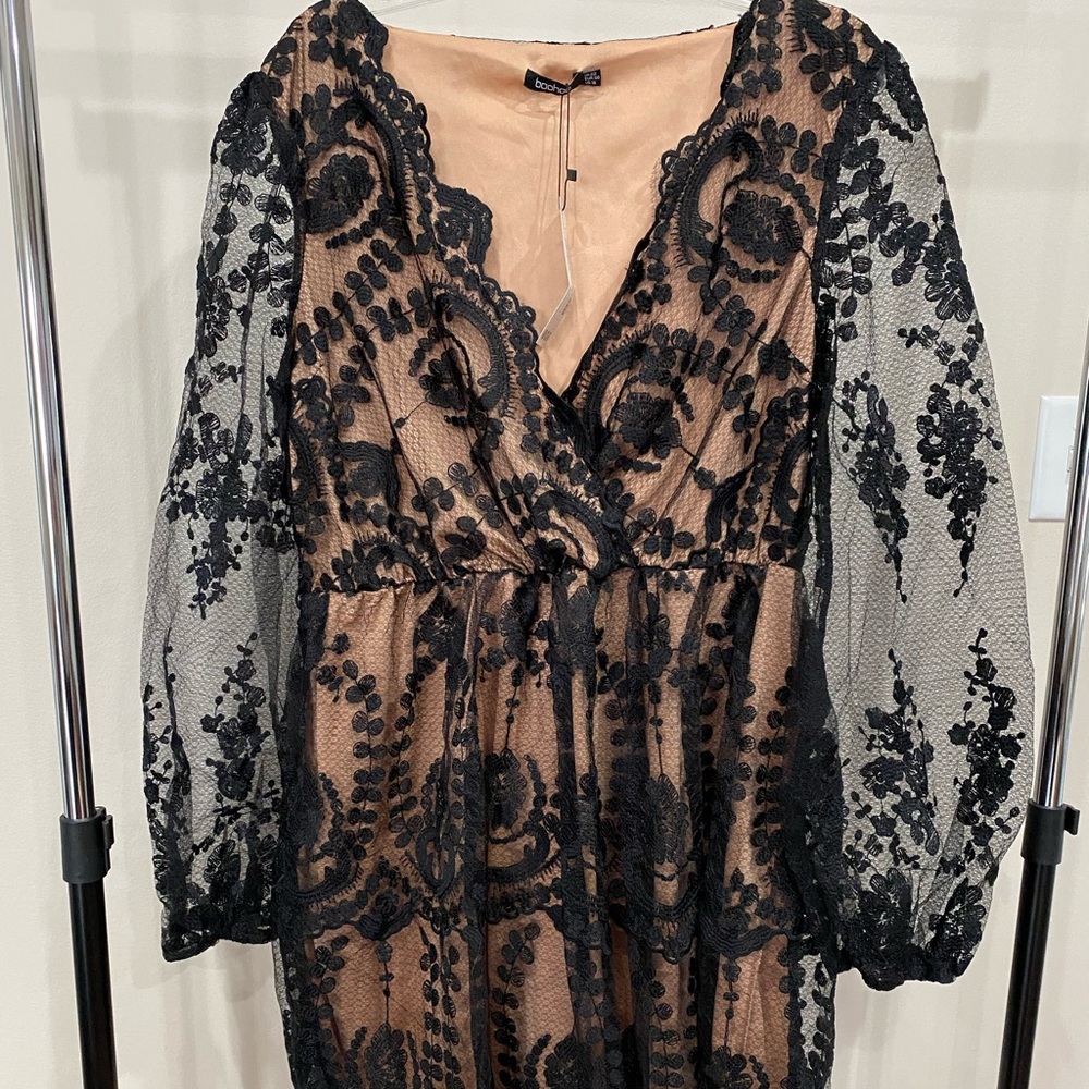 NWT. Black and nude dress.